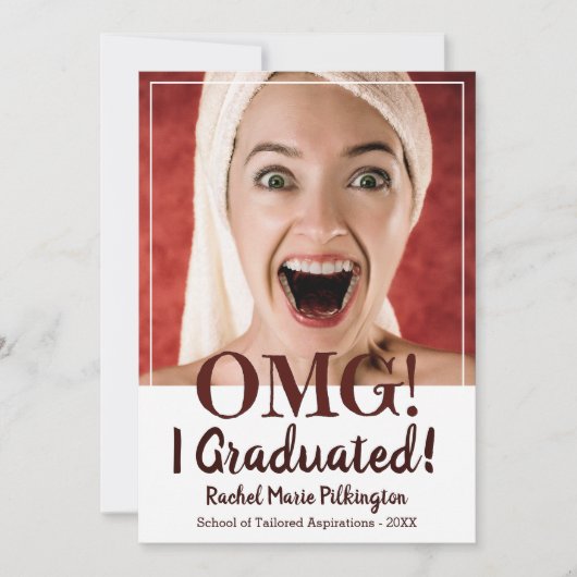 Funny Custom Photo Afstuderen Aankondiging (Voorkant)