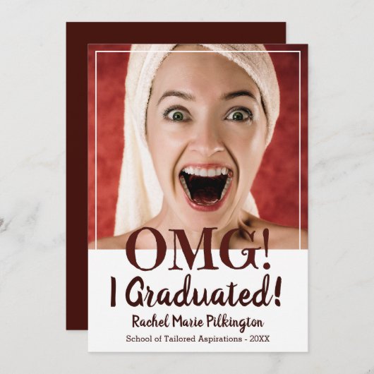 Funny Custom Photo Afstuderen Aankondiging (Voorkant / Achterkant)