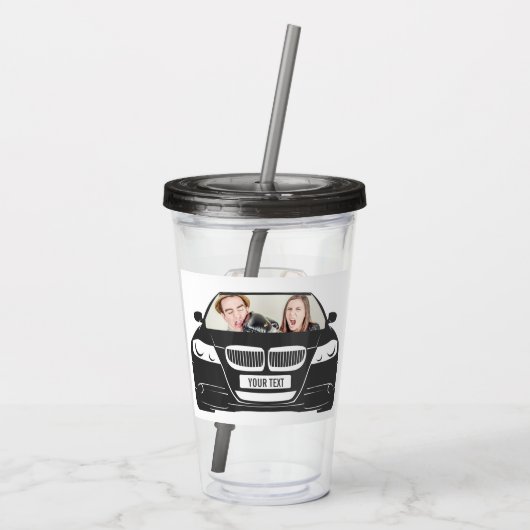 Funny Custom Photo Car Lijst Acryl Drinkbeker (Achterkant)