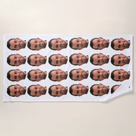 Funny Custom Photo Face Beach Towel, gepersonalise Strandlaken (Voorkant)