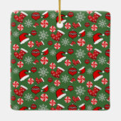 Funny Custom Photo Merry Kerstly Ugly Sweater Keramisch Ornament (Achterkant)
