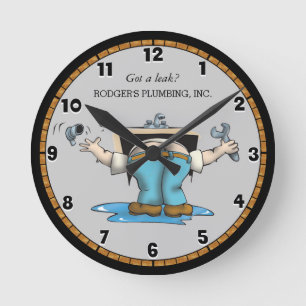 Funny Custom Plubing Large Clock Ronde Klok