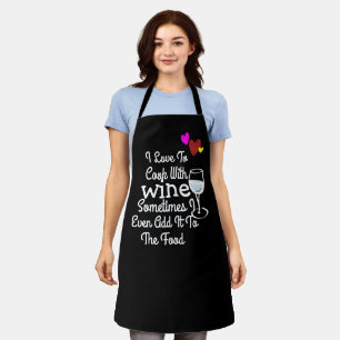 Funny Custom Sassy Cook Wine Gepersonaliseerd zwar Schort