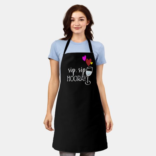 Funny Custom Sassy Sip Wine Specialized Black Apr Schort (Gedragen)