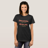 Funny Custom Text Black T-Shirt for Grandma (Voorkant volledig)