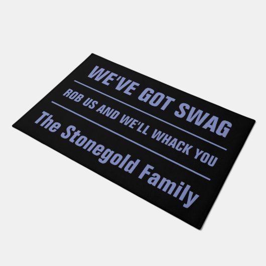 Funny Custom Text Mafia Swag doormat Deurmat (Schuin)