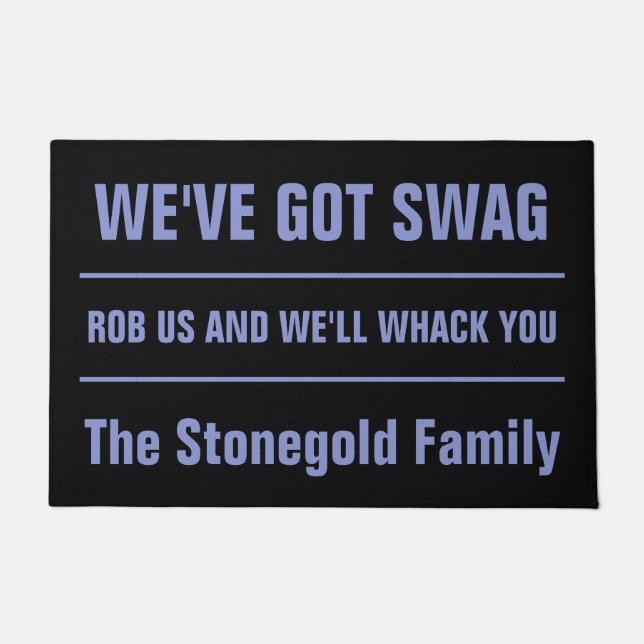 Funny Custom Text Mafia Swag doormat Deurmat (Voorkant)