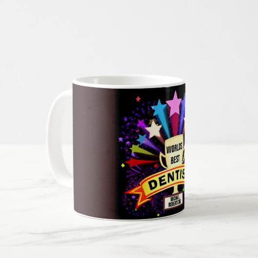 Funny Custom Worlds Best Dentist Coffee Mug (Devant gauche)