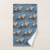Funny Cute 4 Sanderlings Sandpipers bij het strand Bad Handdoek (Handdoek)