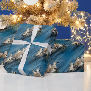 Funny Cute 4 Sanderlings Sandpipers bij het strand Cadeaupapier