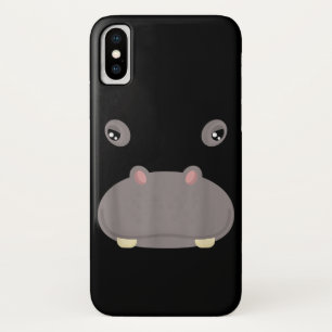 Funny Cute Animal Face Hippo Costume Halloween iPhone X Hoesje