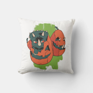 Funny Cute Baby Triceratops Pumpkin Egg Halloween Kussen