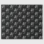 Funny Cute Black en White Snowman Pattern Cadeaupapier (Vlak)