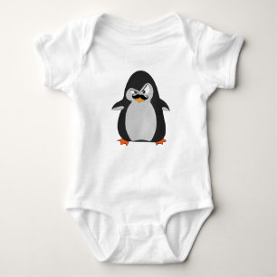 Funny Cute Black Grey Oranje Angry Penguin Romper
