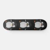 Funny Cute Black Grey Oranje Angry Penguin Skateboard (Horizontaal)