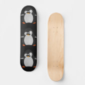 Funny Cute Black Grey Oranje Angry Penguin Skateboard (Voorkant)