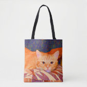 Funny Cute Bright Oranje Tabby Cat Draagtas (Voorkant)