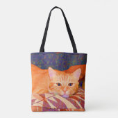 Funny Cute Bright Oranje Tabby Cat Draagtas (Achterkant)