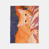 Funny Cute Bright Oranje Tabby Cat Fleece Deken (Voorkant)