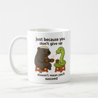 Funny, cute, cartoon animal snake short quote gift koffiemok