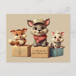 Funny Cute Cartoon Animals Delivery  Any Occasion Feestdagenkaart