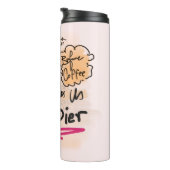 Funny Cute Cartoon Coffee Lover Doodle Thermosbeker (Geroteerd rechts)