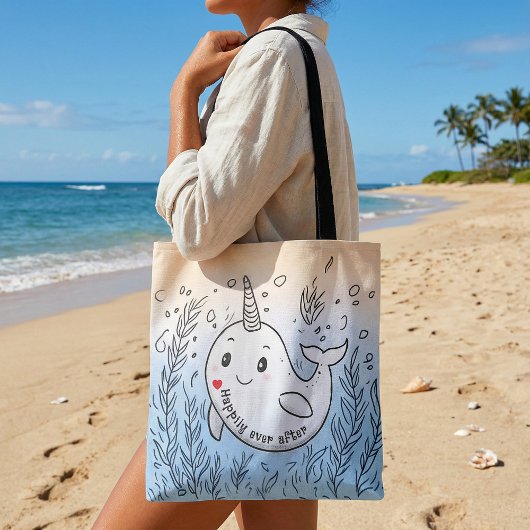 Funny cute cartoon drawing illustration tote bag