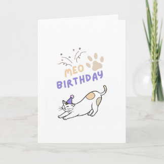 Funny cute cat birtday card kaart
