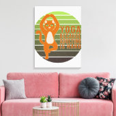 Funny cute cat doing yoga. funny yoga design canvas afdruk (Insitu (Woonkamer))