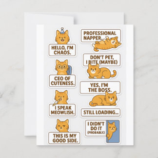 "Funny & Cute Cat Stickers – Scrapbook & Craft Use