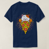 Funny Cute Cats Eats Pizza Kawaii Anime Japans70 T-shirt (Design voorkant)