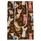 Funny Cute Cats Gift Bag Medium Cadeauzakje (Achterkant)