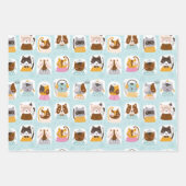 Funny Cute Cats Wrapping Paper Set of 3 (Voorkant 3)