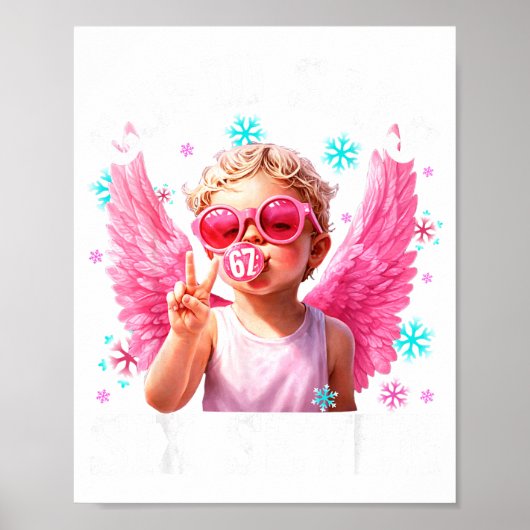 Funny Cute Cud Says Six Seven Valentine's Day 67 M Poster (Voorkant)