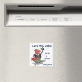 Funny Cute Dansende Pig, sparen de Datum! Magneet (Insitu (Vaatwasser))