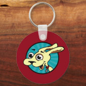 FUNNY CUTE DOG BASIC BUTTON ROUND SLEUTELHANGER (Voorkant)