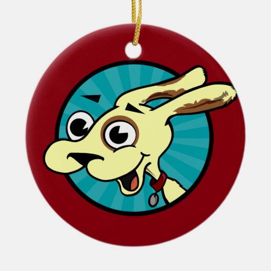 FUNNY CUTE DOG CIRCLE ORNAMENT (Voorkant)