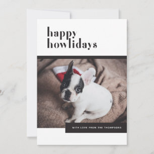 Funny Cute Dog Happy Howlidays Pet Lover Feestdagenkaart