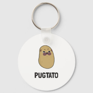 Funny Cute Dog Pug Potato Pets Schattig Hondenlief Sleutelhanger