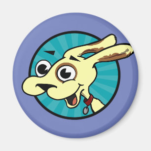 FUNNY CUTE DOG ROUND MAGNET MAGNEET