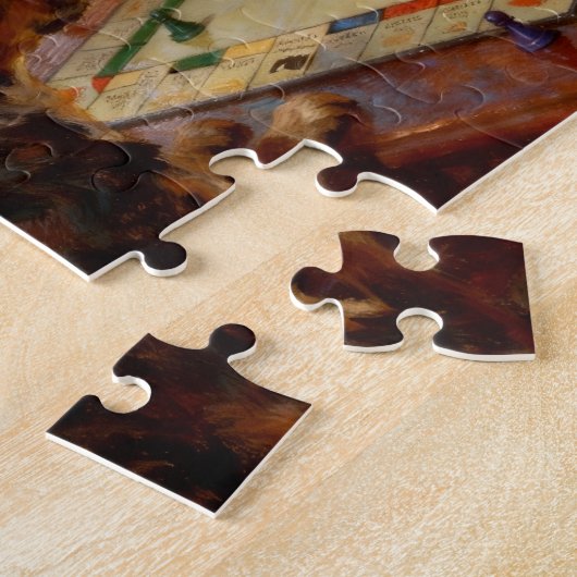 Funny Cute Dogs Playing A Board Game Legpuzzel (Zijkant)