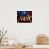 Funny Cute Dogs Playing Checkers Gift Poster (Keuken)