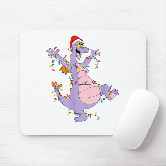 Funny Cute Dragon Figment Lights Christmas Santa M Muismat (Met muis)