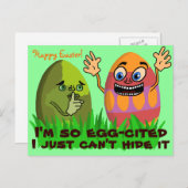 Funny Cute Easter Cartoon Feestdagenkaart (Voorkant / Achterkant)