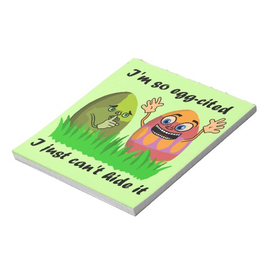 Funny Cute Easter Cartoon Notitieblok (Gedraaid)
