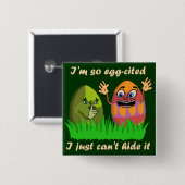 Funny Cute Easter Cartoon Vierkante Button 5,1 Cm (Voorkant /achterkant)
