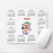 Funny Cute Frenchie Dog Calendar Muismat (Met muis)