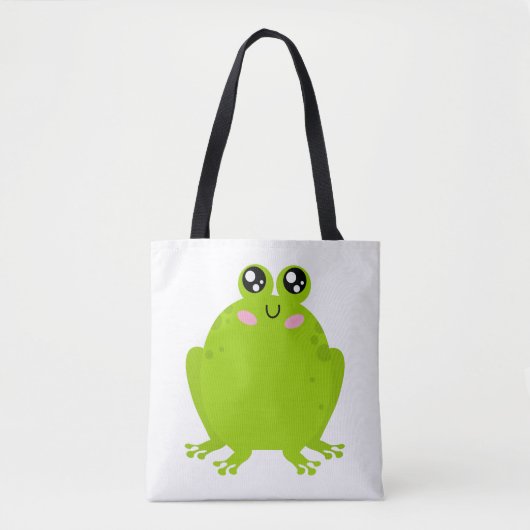Funny Cute Frog Draagtas (Voorkant)