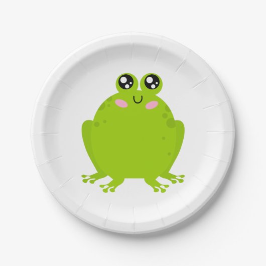 Funny Cute Frog Papieren Bordje (Voorkant)