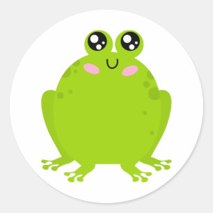 Funny Cute Frog Ronde Sticker